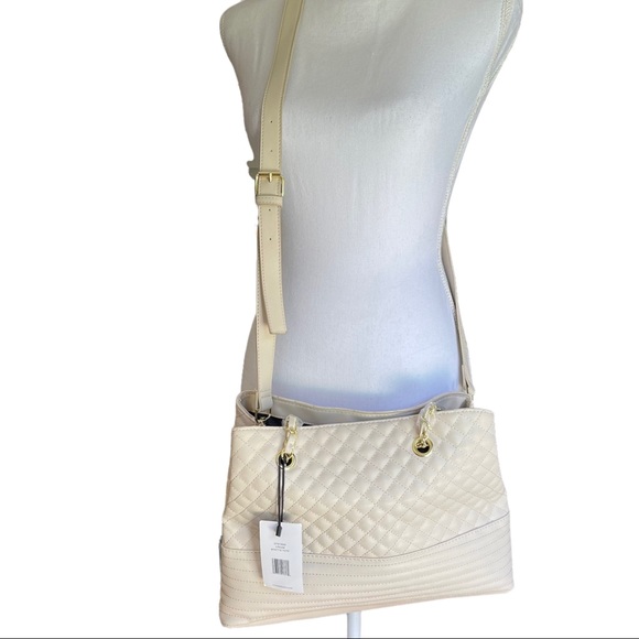 Steve Madden Crossbody/Shoulder Cream Tote Bag - Picture 3 of 13
